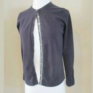 J McLAUGHLIN cotton ribbon trim cardigan sweater